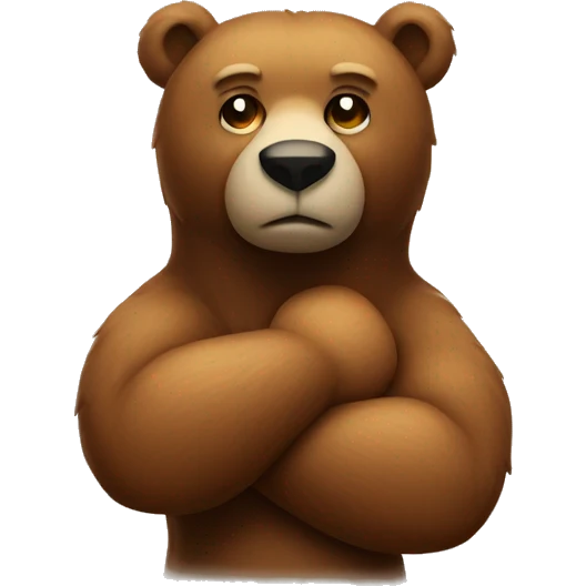 bear arm crossed in shape of an x emoji