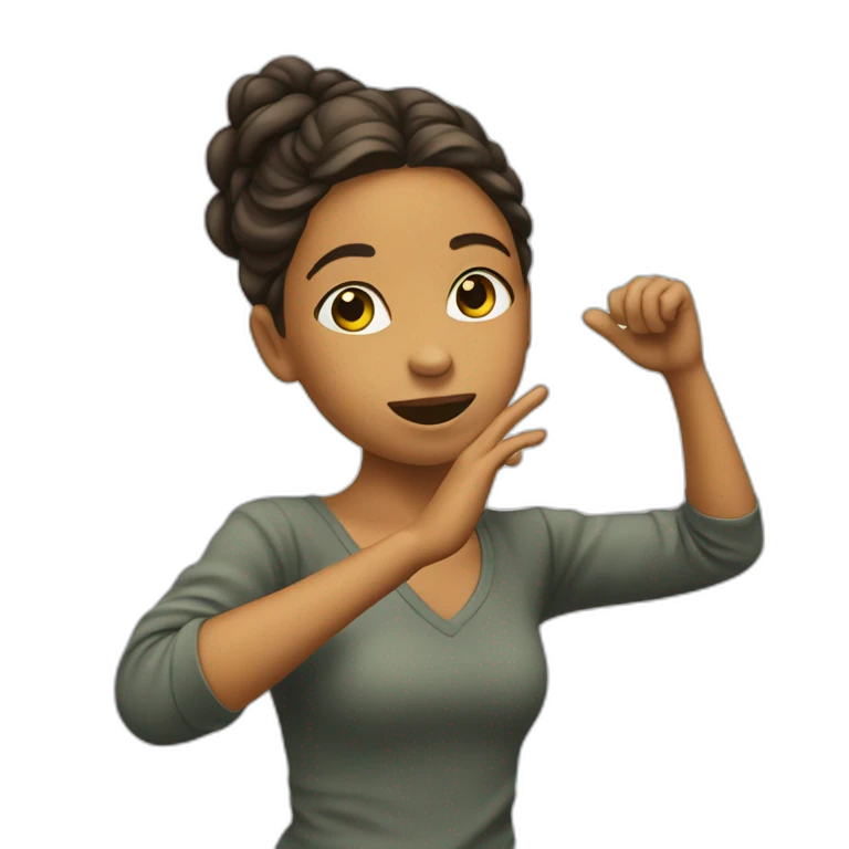 Fille qui fait un dab emoji