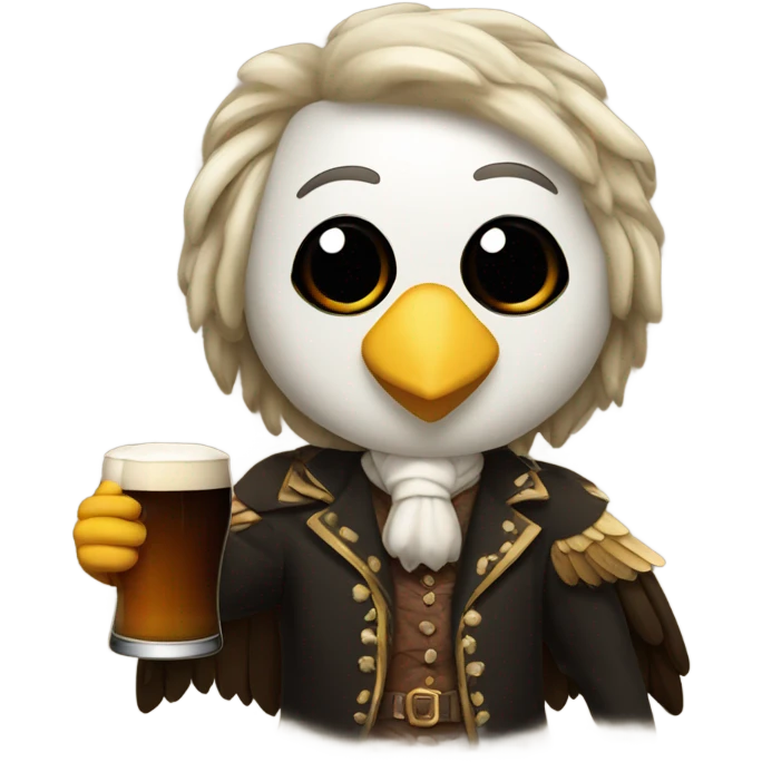 Smiley drinking a pint of Guinness wearing eagles clothes emoji
