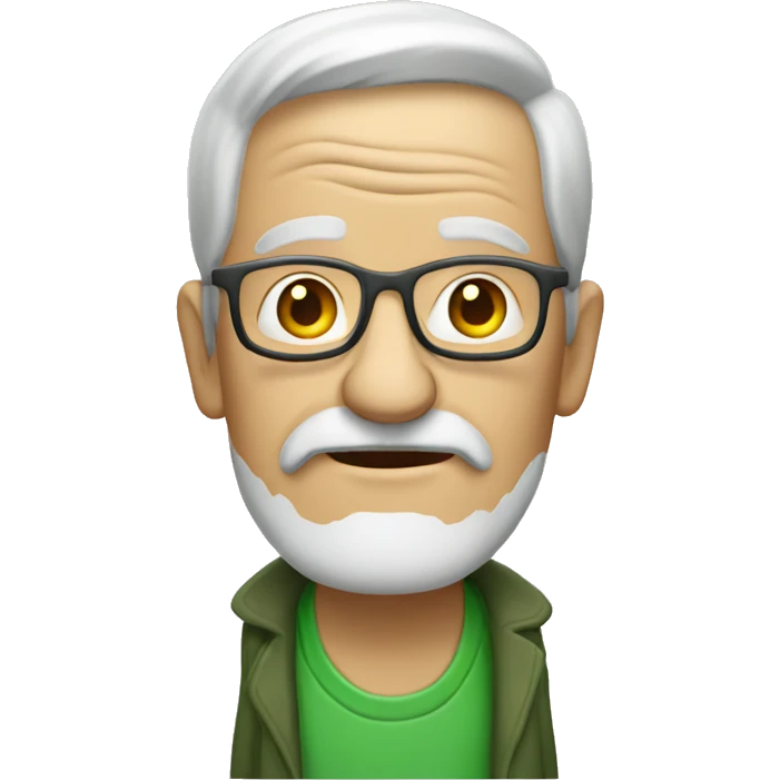 Old man in funky green shoes emoji