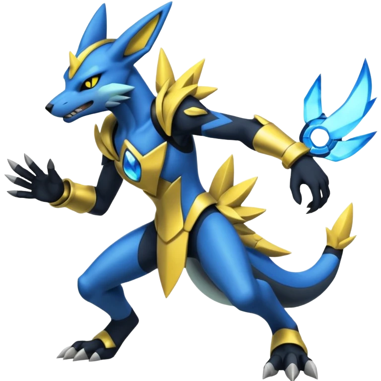 Edgy futuristic Zeraora-Zekrom-Lucario-fusion emoji