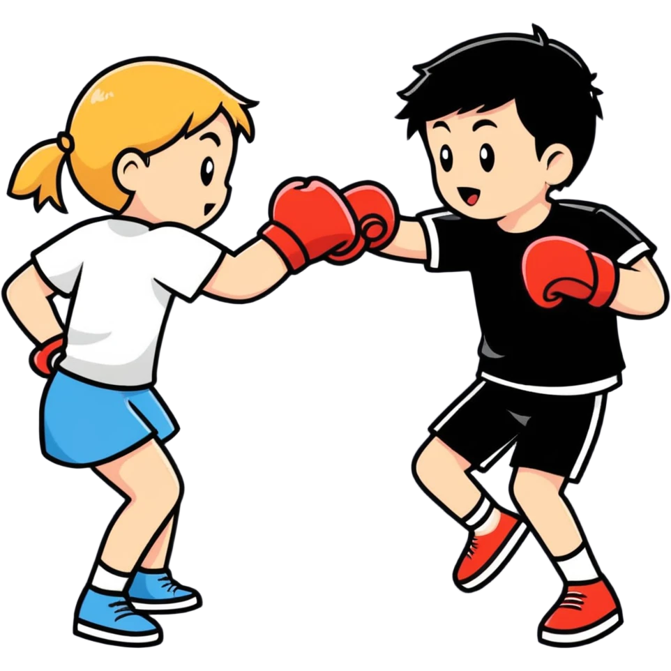 girl punching boy emoji