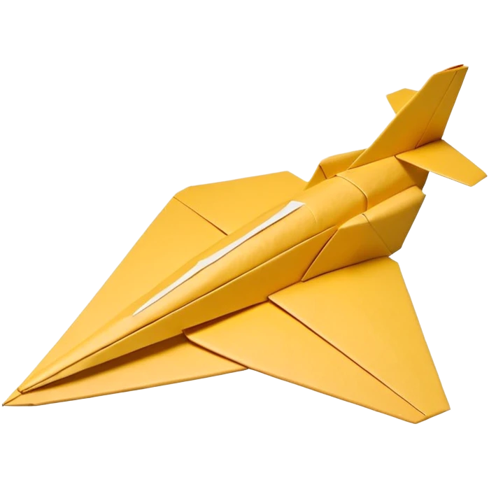 3D render of Paper Airplane made entirely of folded origami paper, sharp creases, cardboard texture, matte finish, visible paper grain, craft aesthetic,  apple emoji style, isolated on white background --v 6.0 emoji