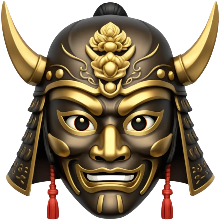 samurai mask with gold accents emoji