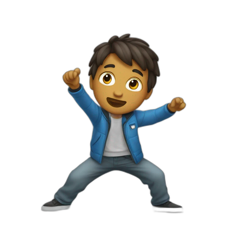 Un garçon qui fait un dab emoji