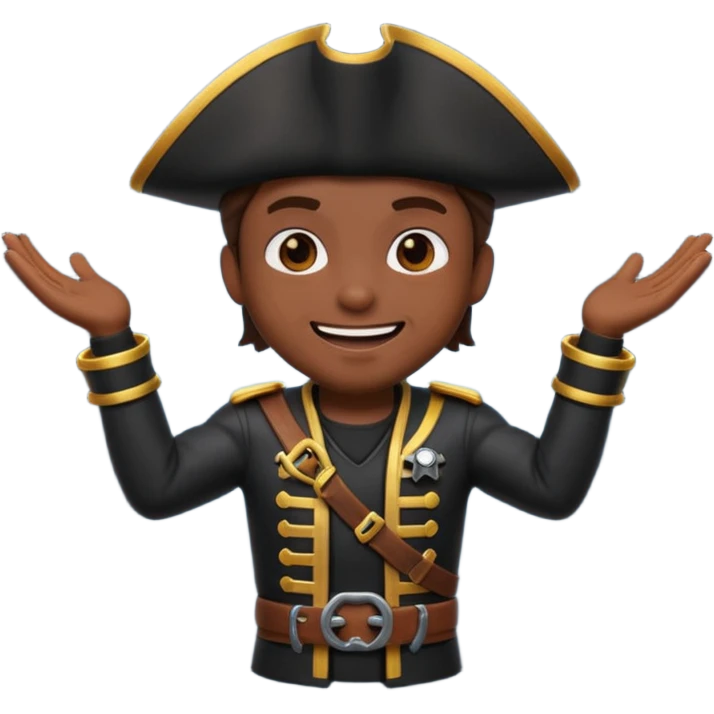 animated emoji for a player called prophet of doom I Dont Know shruging emote needs to be white male space pirate themed and dark emoji