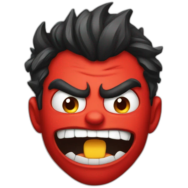 Crying mad devil emoji