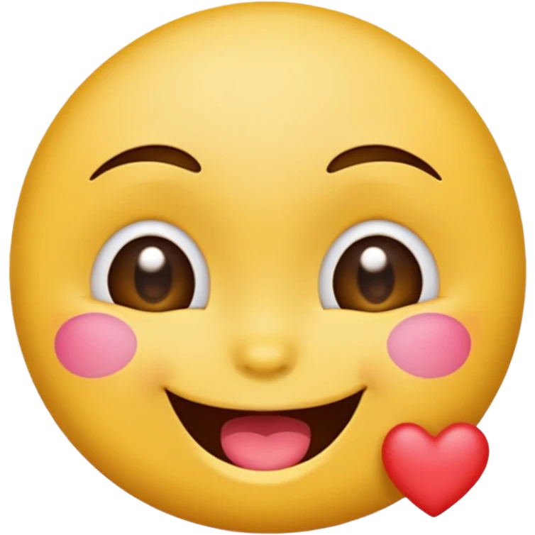 Flirty emoji, winking with a kiss mark, playful and charming emoji