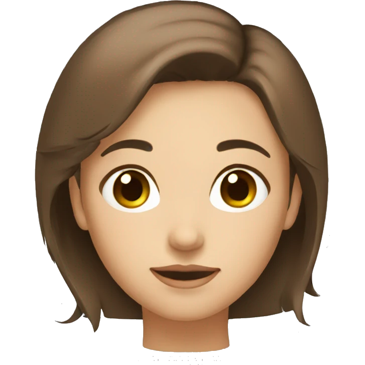 girl short brown hair short thin brown eyes emoji