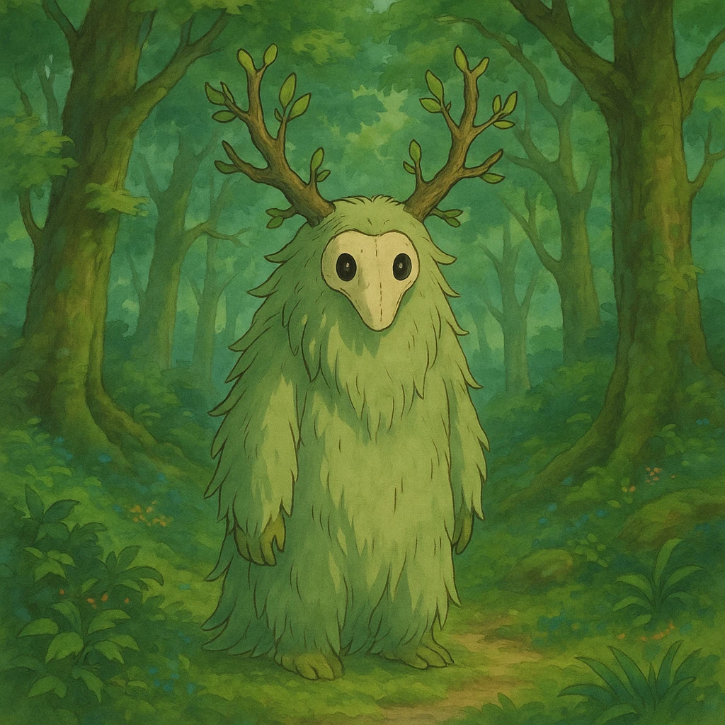 fantastical forest spirit in ghibli style emoji