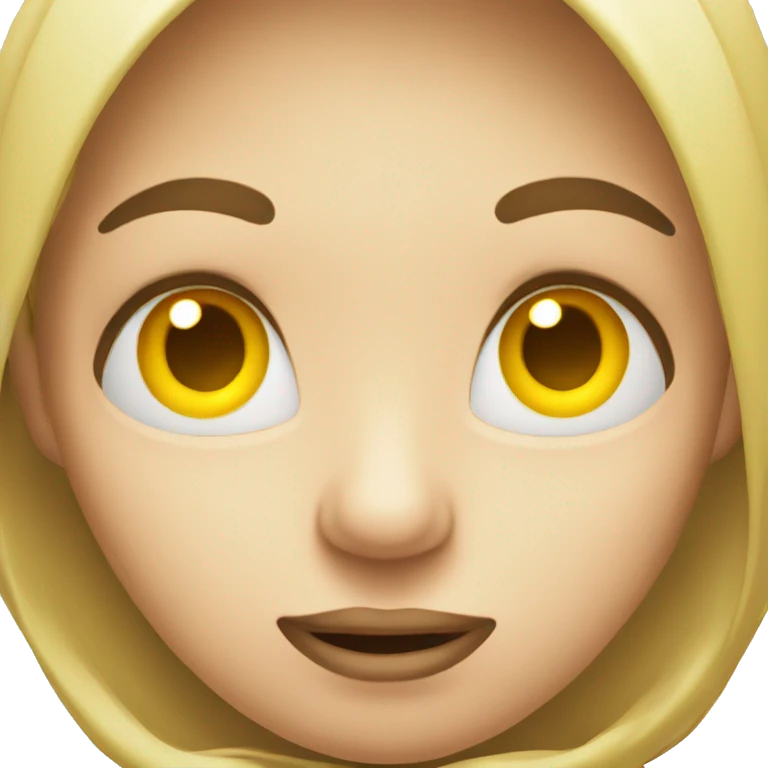 Yellow emoji with half closed eyes. Bitting lips emoji