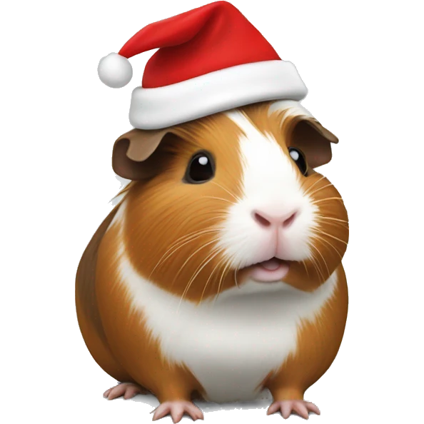 Guinea pig wearing a Santa hat emoji