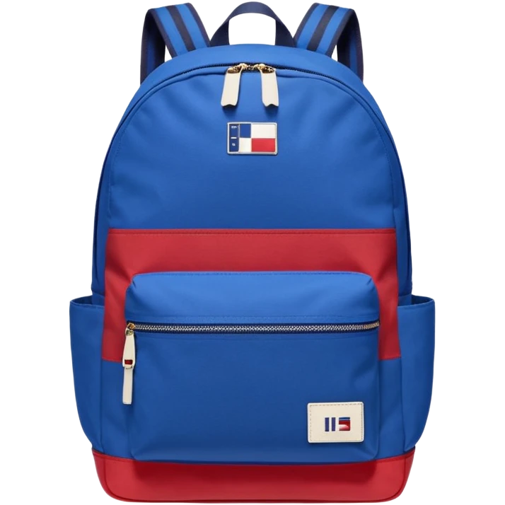 simple blue backpack with tommyjeans logo like american flag ony at the bottom pocket 

 emoji