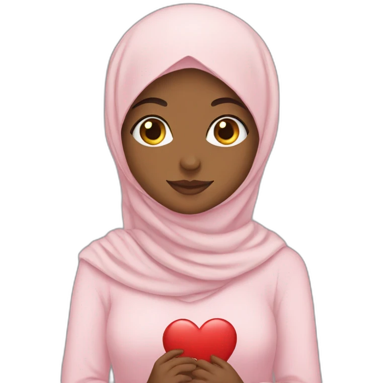 Hijabi girl with heart emoji