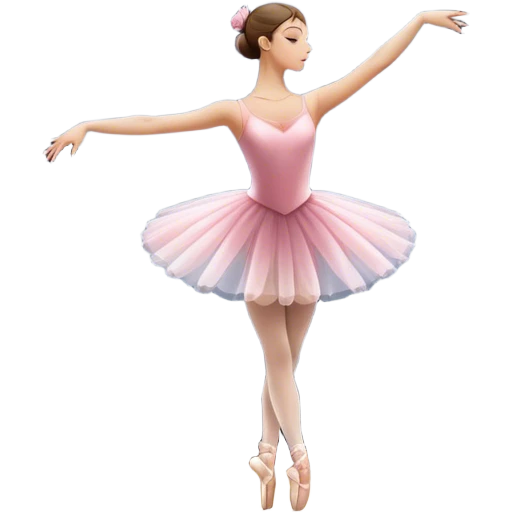 Icon for Ballet: a theater stage with silhouette of a ballerina in an elegant pose, surrounded by spotlight and stage lights. The icon should convey the grace and beauty of ballet, with focus on the dancer and the dramatic lighting. Transparent background. emoji