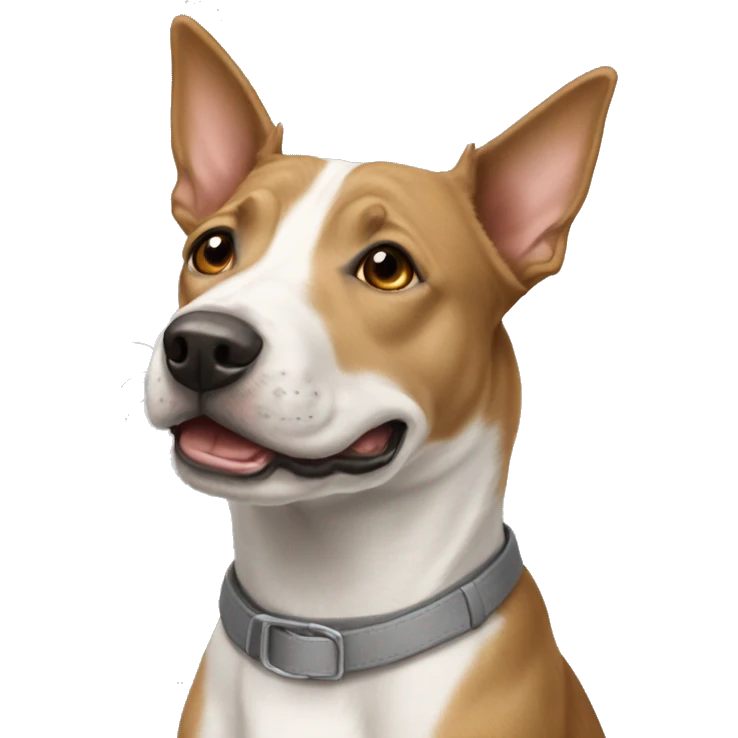 Podengo with grey amstaff  emoji