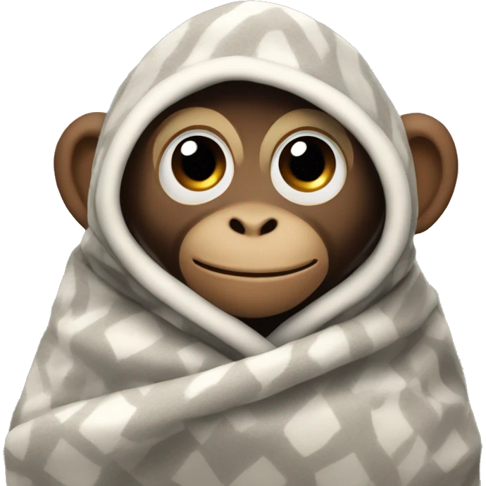 monkey wrapped in blanket ￼ emoji