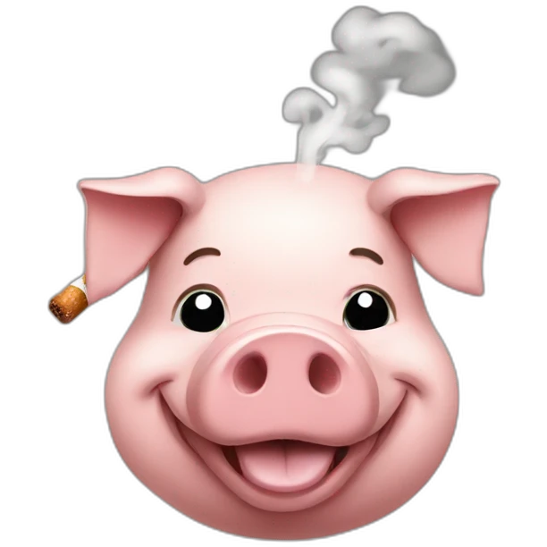 Smoking pig emoji