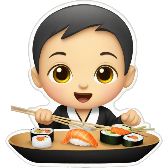 baby eating sushi emoji