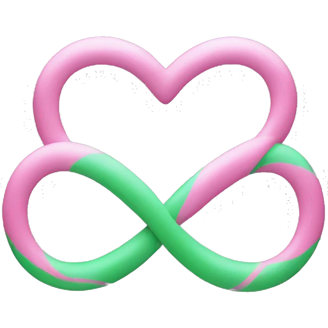 Green and pink infinity emoji