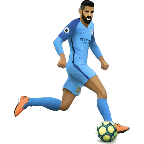 Mahrez kicking ronaldo emoji