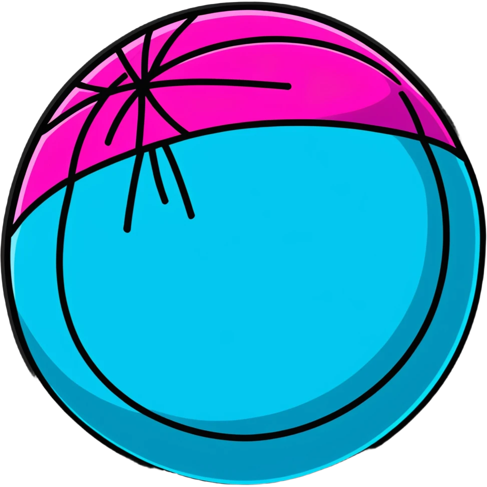 neon beach ball emoji