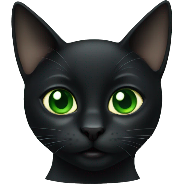 Black cat green eyes emoji