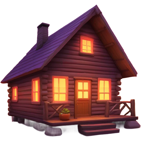 a cabin overlooking a sunset  emoji