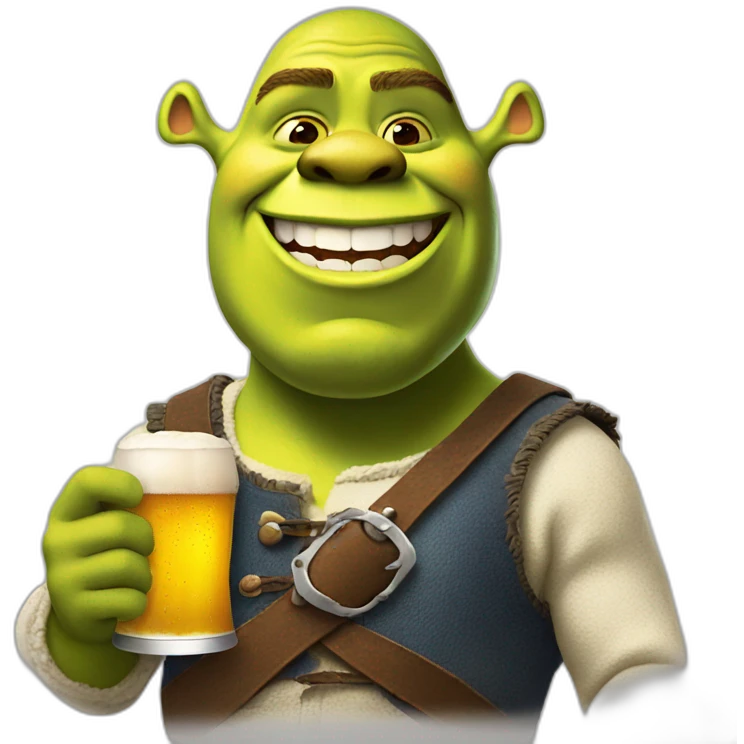 Shrek with beer in hands emoji