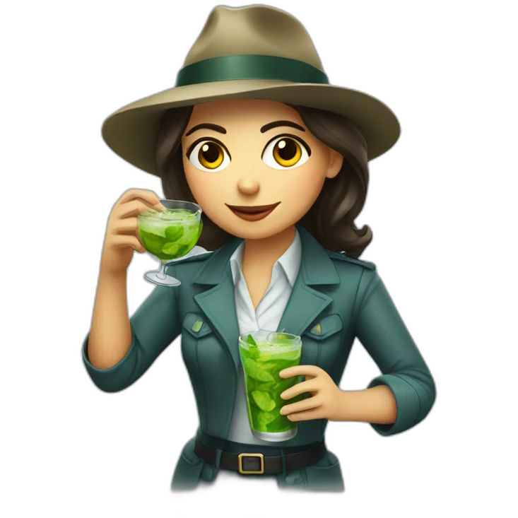 argentine girl detective drinking mojito emoji