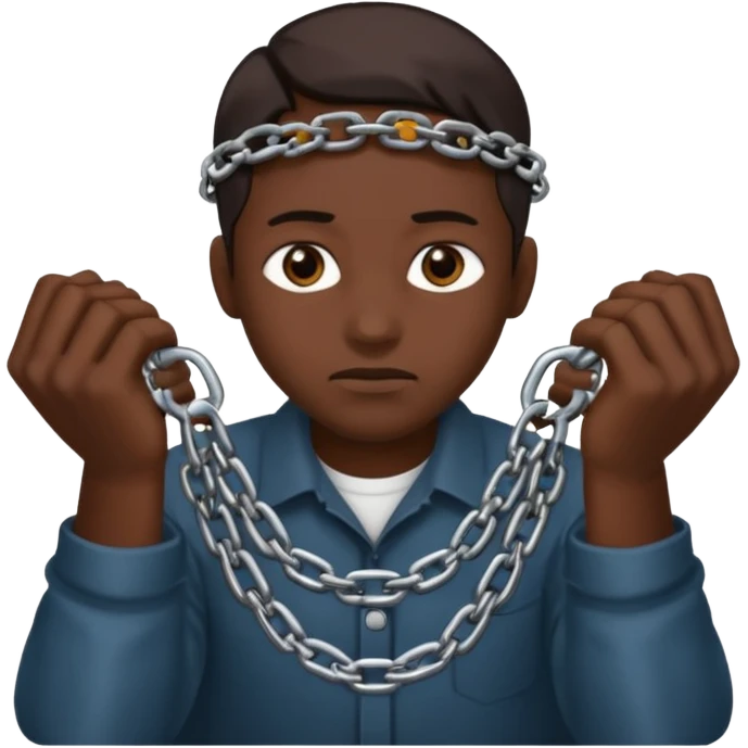 slavery chained hands and head emoji