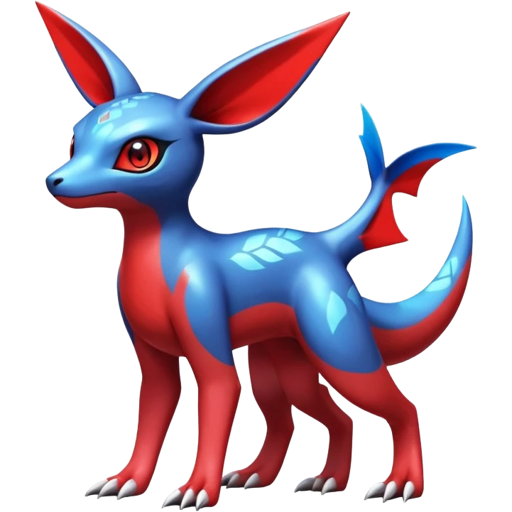  Cute Shiny Exotic Colorful Guilmon-Latias-Koraidon-Umbreon-Fakémon-hybrid-creature (full body)  emoji