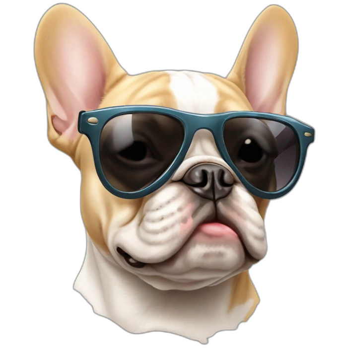 French bulldog with sunglass and cigar emoji