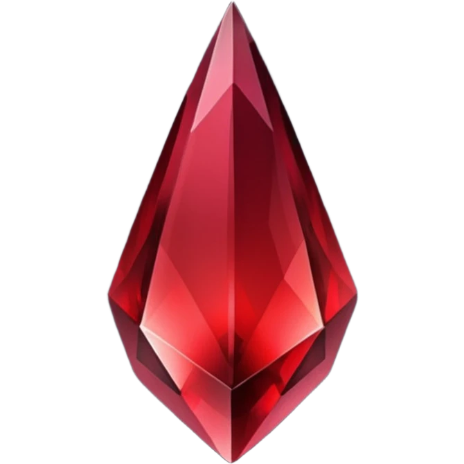 obsidian shard with a crimson-black gradient, faceted and shiny emoji