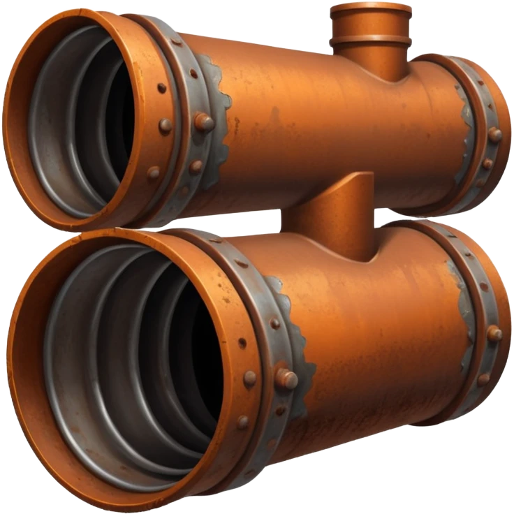 a steel sewer pipe from which wastewater flows out emoji