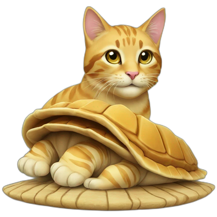 cat on turtule on lion emoji
