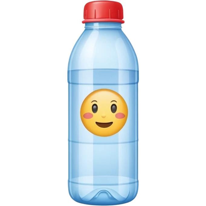 a use and throw plastic water bottle in a simple vector style emoji