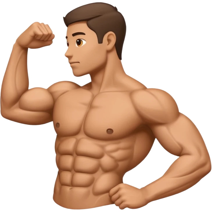 Create a shoulder emoji with all 3 delts visible. Side shoulder view. emoji