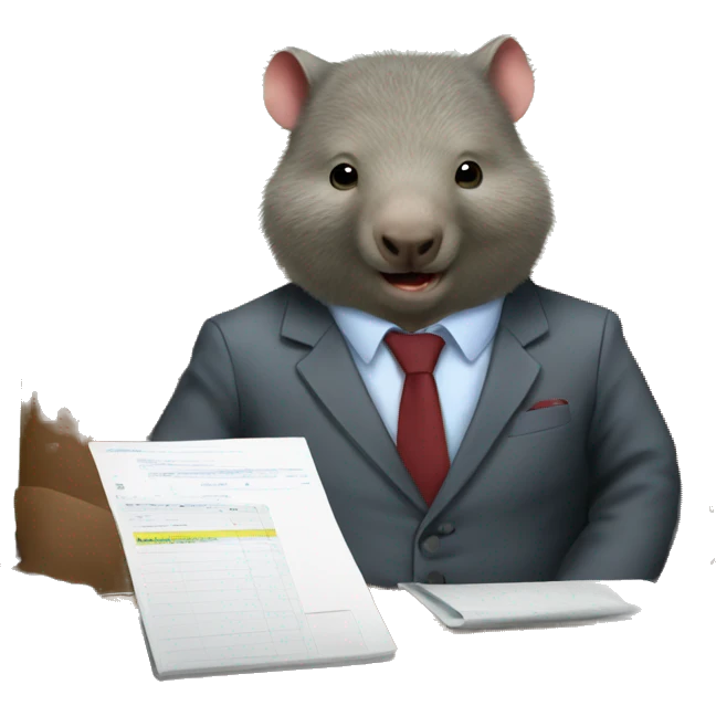 wombat in a suit works in the office emoji