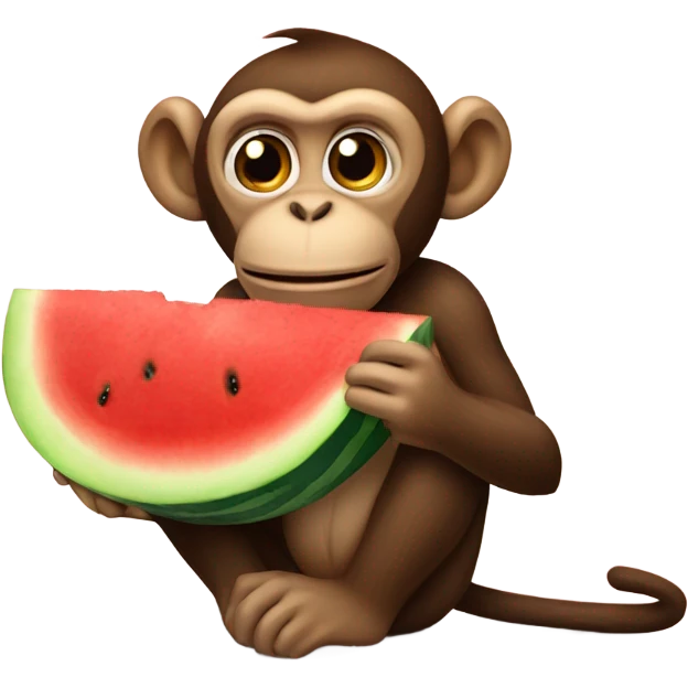 Monkey eating watermelon emoji