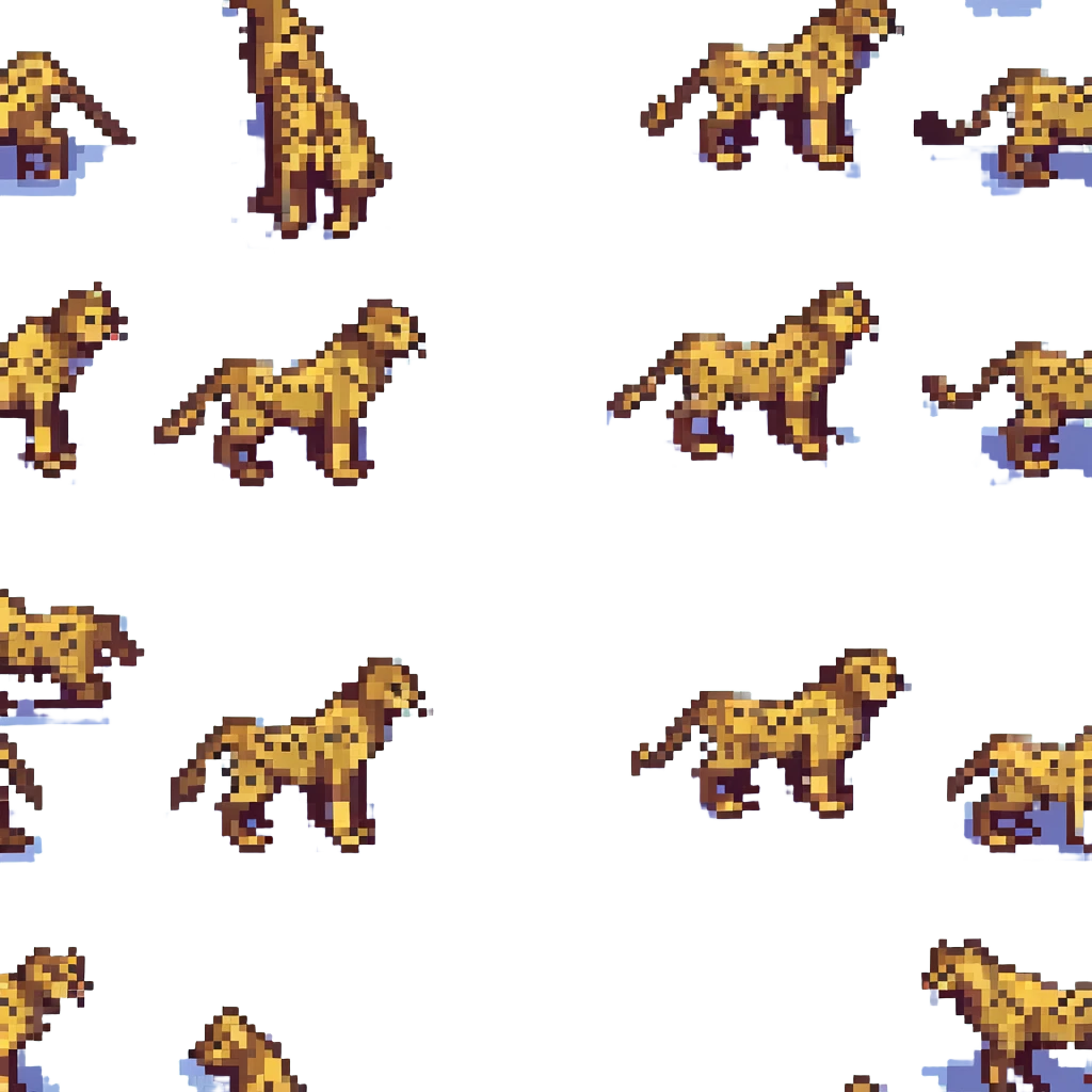 cheetah, pixel art style emoji