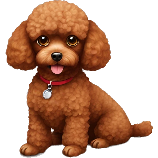 toy poodle red brown colour on the couch emoji