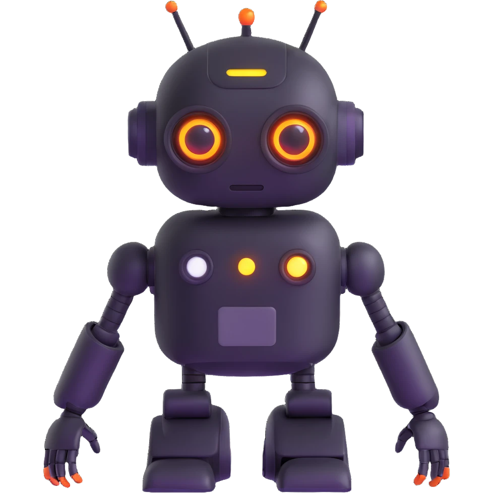 friendly robot assistant with glowing eyes emoji