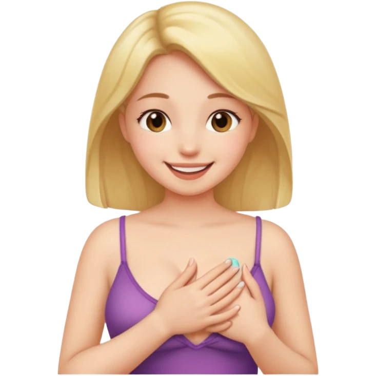 girl touch her nipple emoji