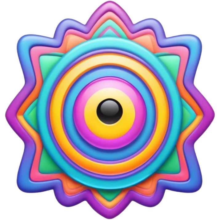 Psychedelic colored Border line emoji