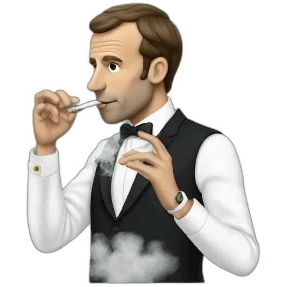 Macron smoking weed emoji