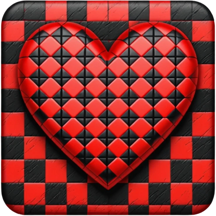 emo heart with a plaid pattern emoji