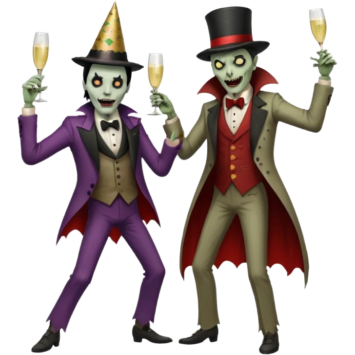 dracula dancing with zombie emoji