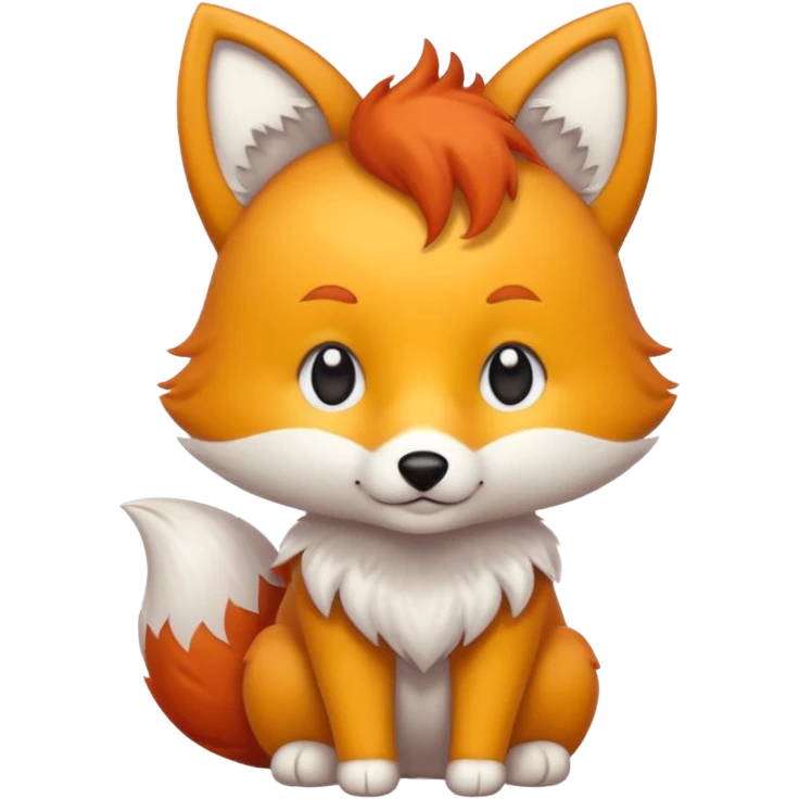 renard kawai avec un coeur jaune emoji