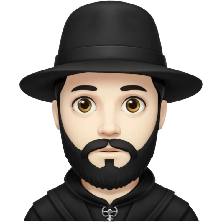 black bearded gothic man with hat emoji
